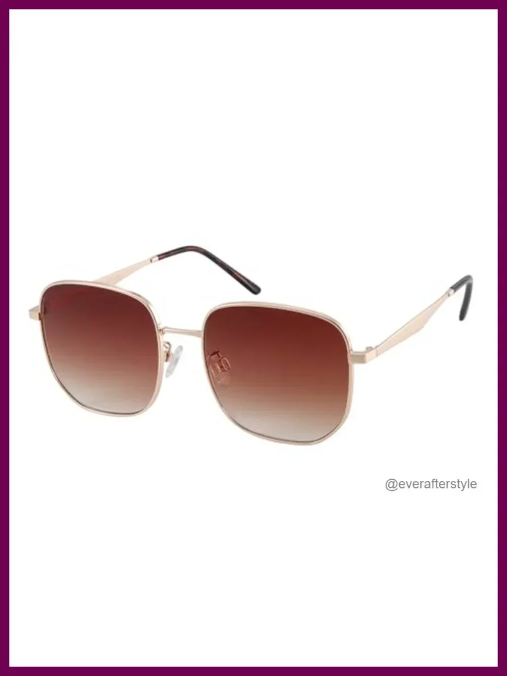 Oversized Square Sunglasses Women Retro Metal Frame UV400 Driving Shades
